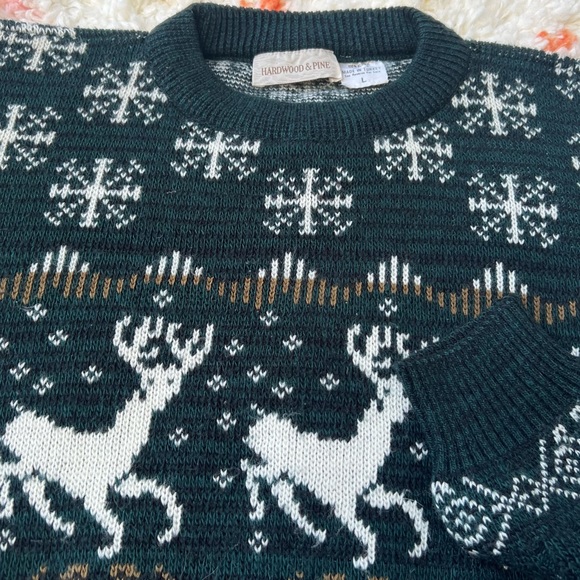 Vintage Other - Vintage 80s Cable Knit Reindeer Sweater by Hardwood and Pine